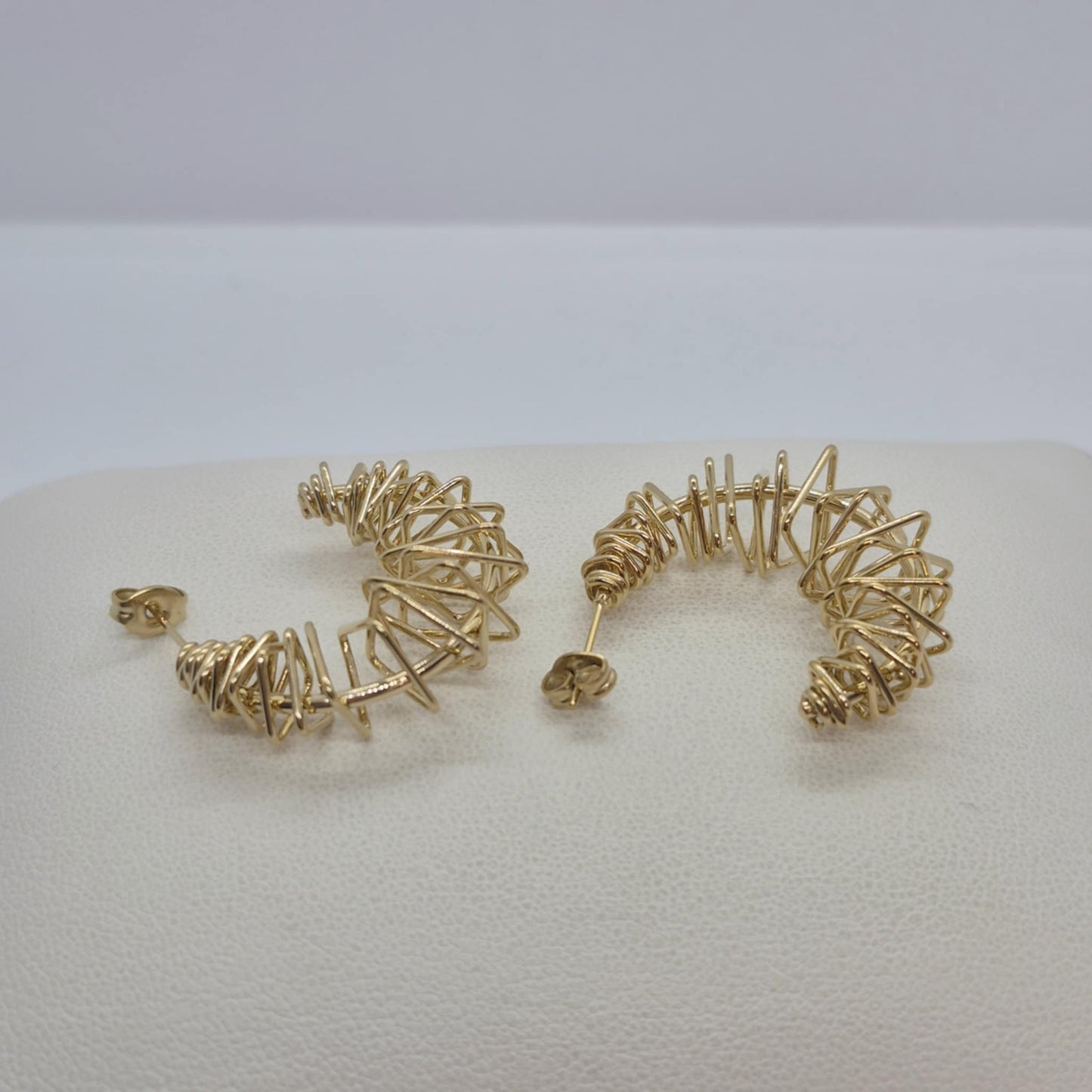 Large Half Hoop Earrings in Gold Plated Stainless Steel