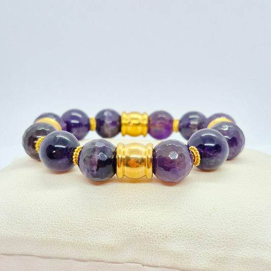 Natural Amethyst Bracelet in 12mm Stones