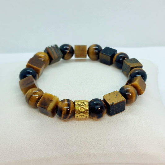 Natural Tiger Eye Bracelet with 10mm Stones