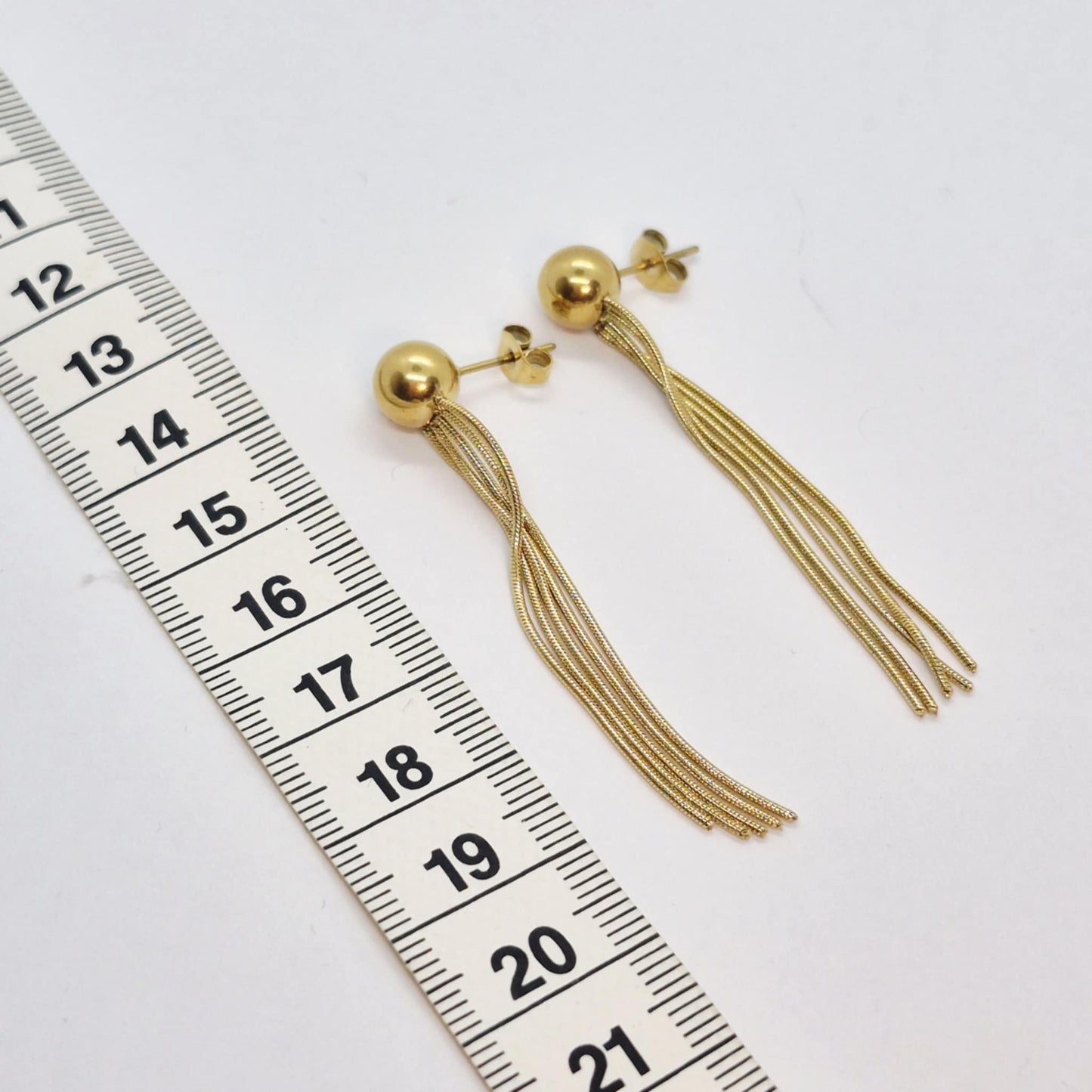 Gold Plated Stainless Steel Dangle Earrings