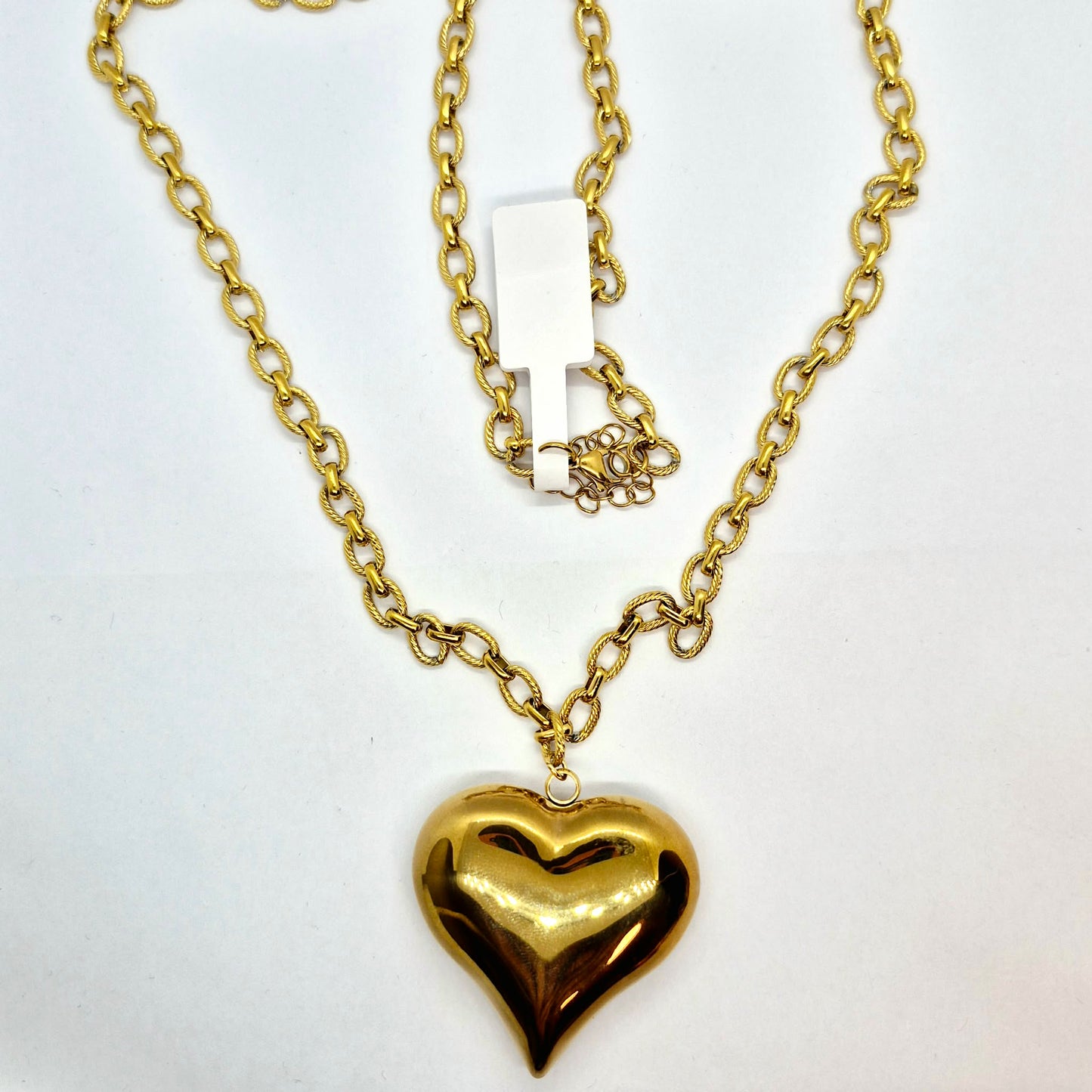 Heart Pendant Necklace in Gold Plated Stainless steel