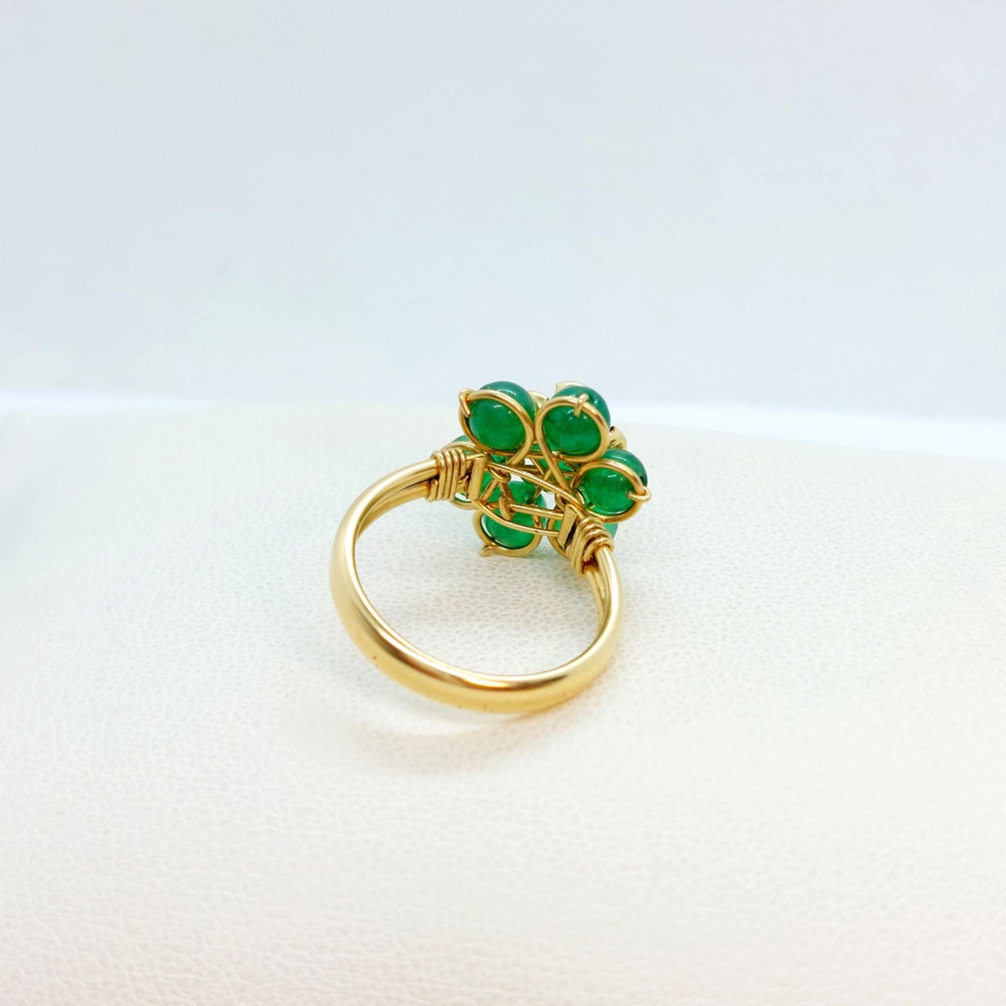 Natural Hetian Jade Ring in 10K Gold