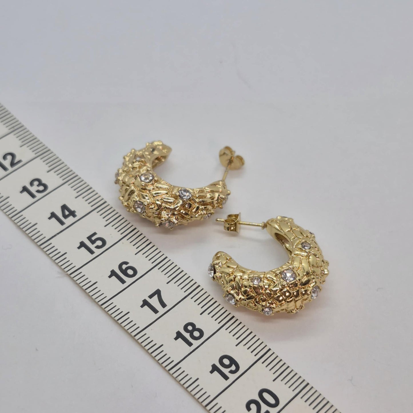 Large Half Hoop Earrings in Gold Plated Stainless Steel