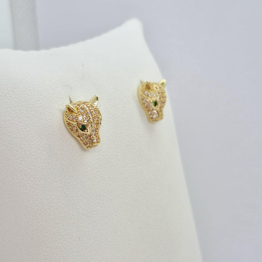Leopard Earrings in Gold Plated Stainless Steel