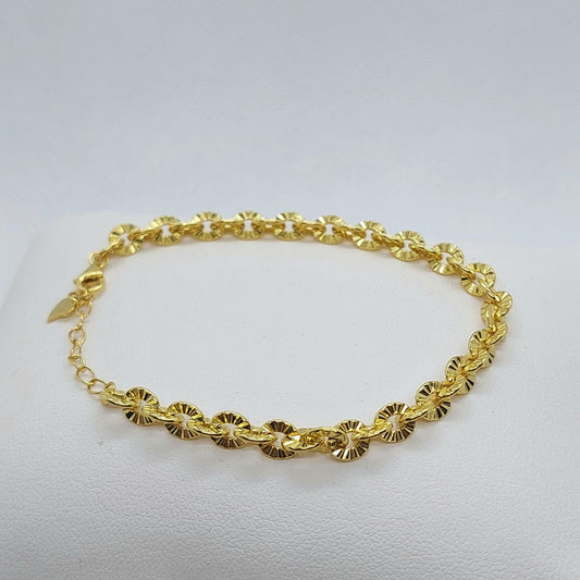 Sterling Silver Designer Bracelet - 18K Gold Plated