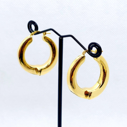 18K Solid Gold Hoop Earrings Made in Belgium