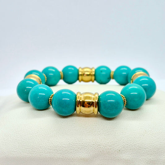 Natural Turquoise Bracelet in 12mm Stones