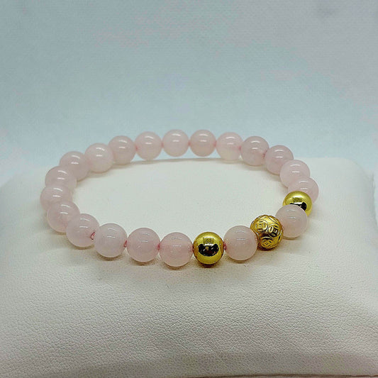 Natural Rose Quartz Bracelet with 8mm Stones