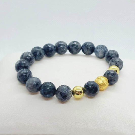 Natural Grey Labradorite Bracelet in 10mm Stones