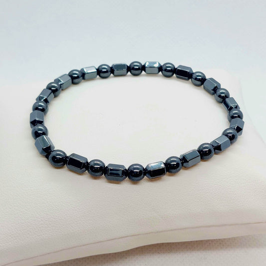Natural Dark Hematite Bracelet with 6mm Stones