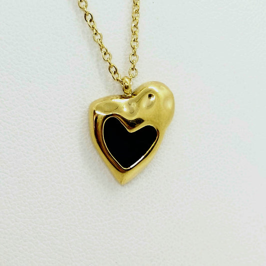 Heart Pendant Necklace in Stainless Steel Gold Plated