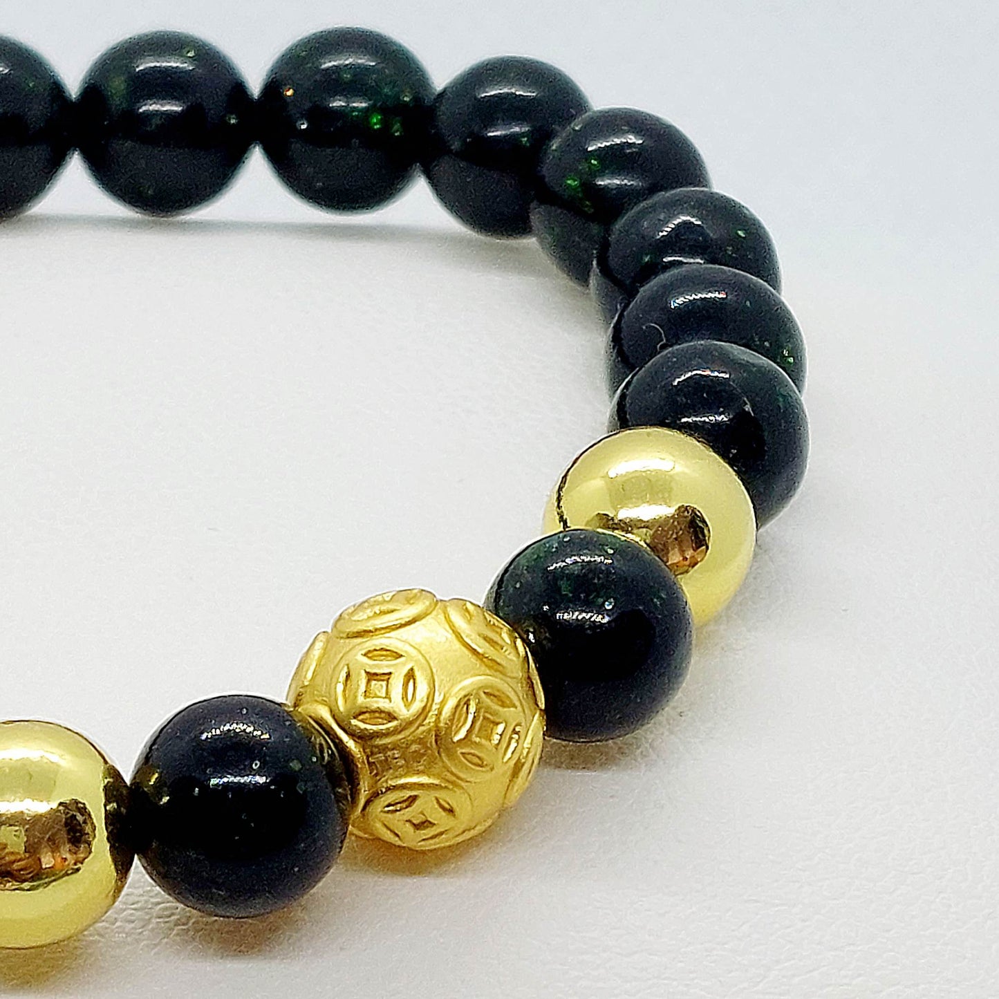 Green Goldstone Bracelet in 8mm Stones