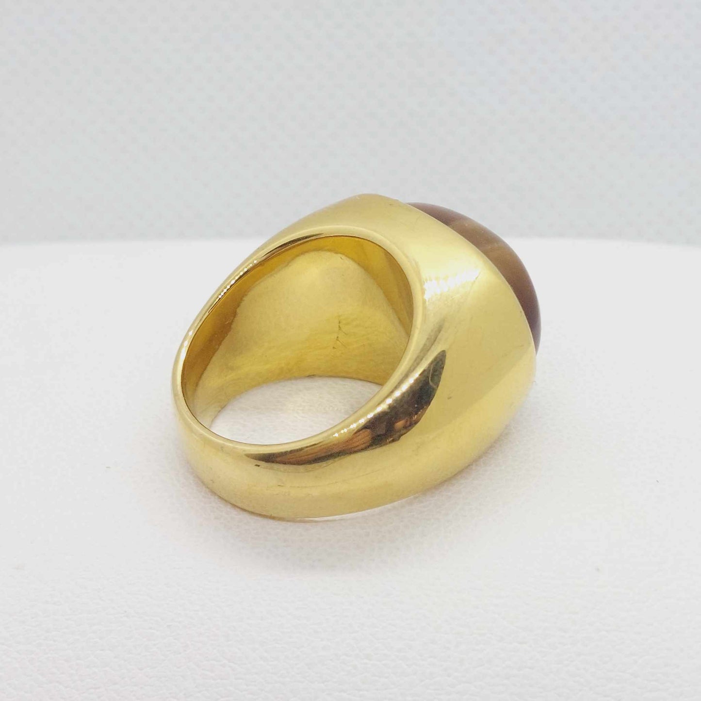 Natural Tiger Eye Ring in Stainless Steel