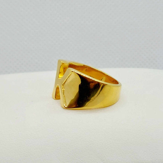 K Ring Stainless Steel Gold Plated