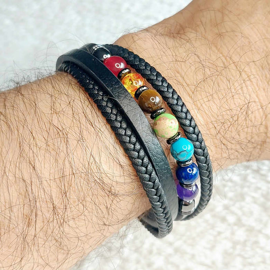 Chakra in Leather Bracelets for Men and Women