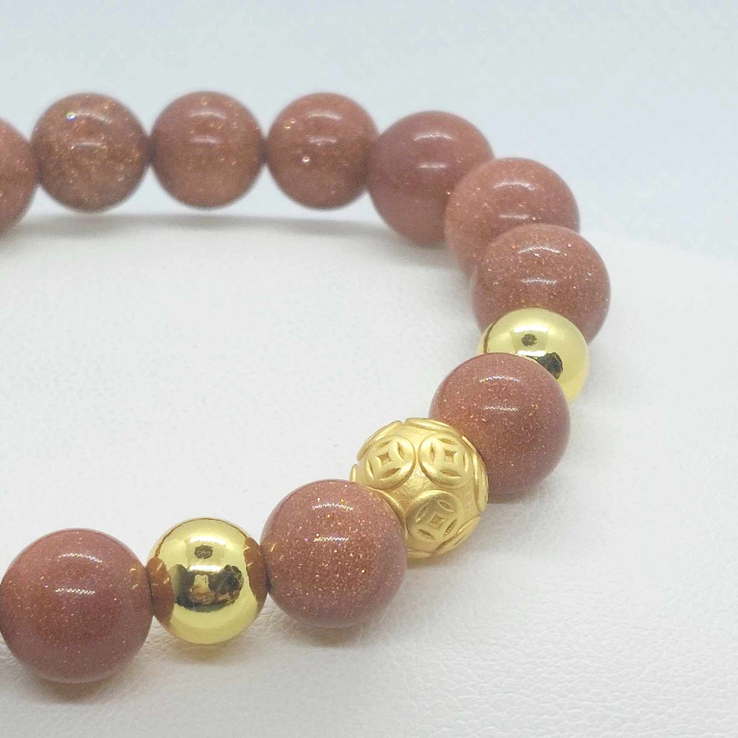 Natural Red Sandstone Bracelet in 10mm Stones