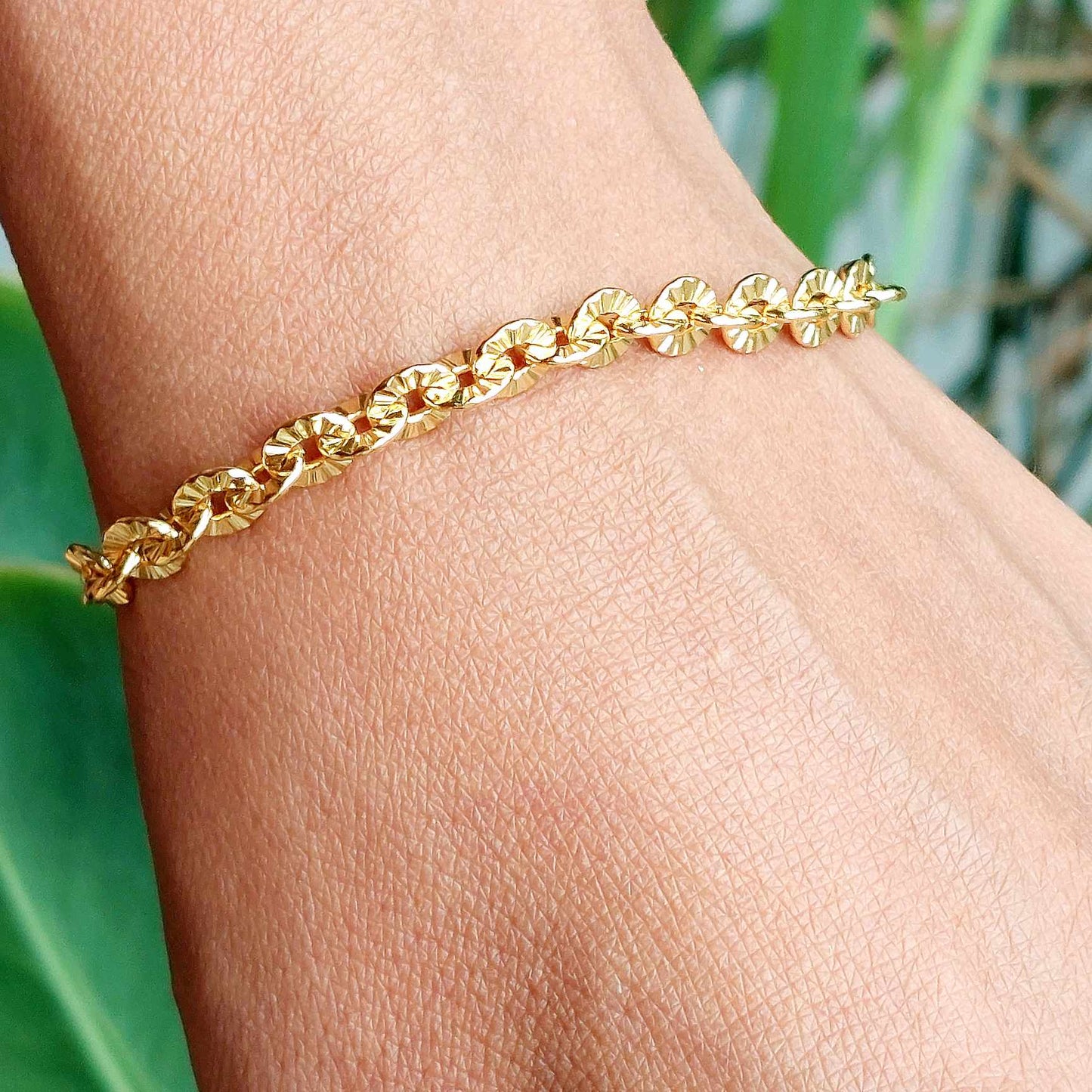 Sterling Silver Designer Bracelet - 18K Gold Plated