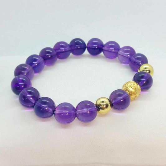 Natural Amethyst Bracelet in 10mm Stones