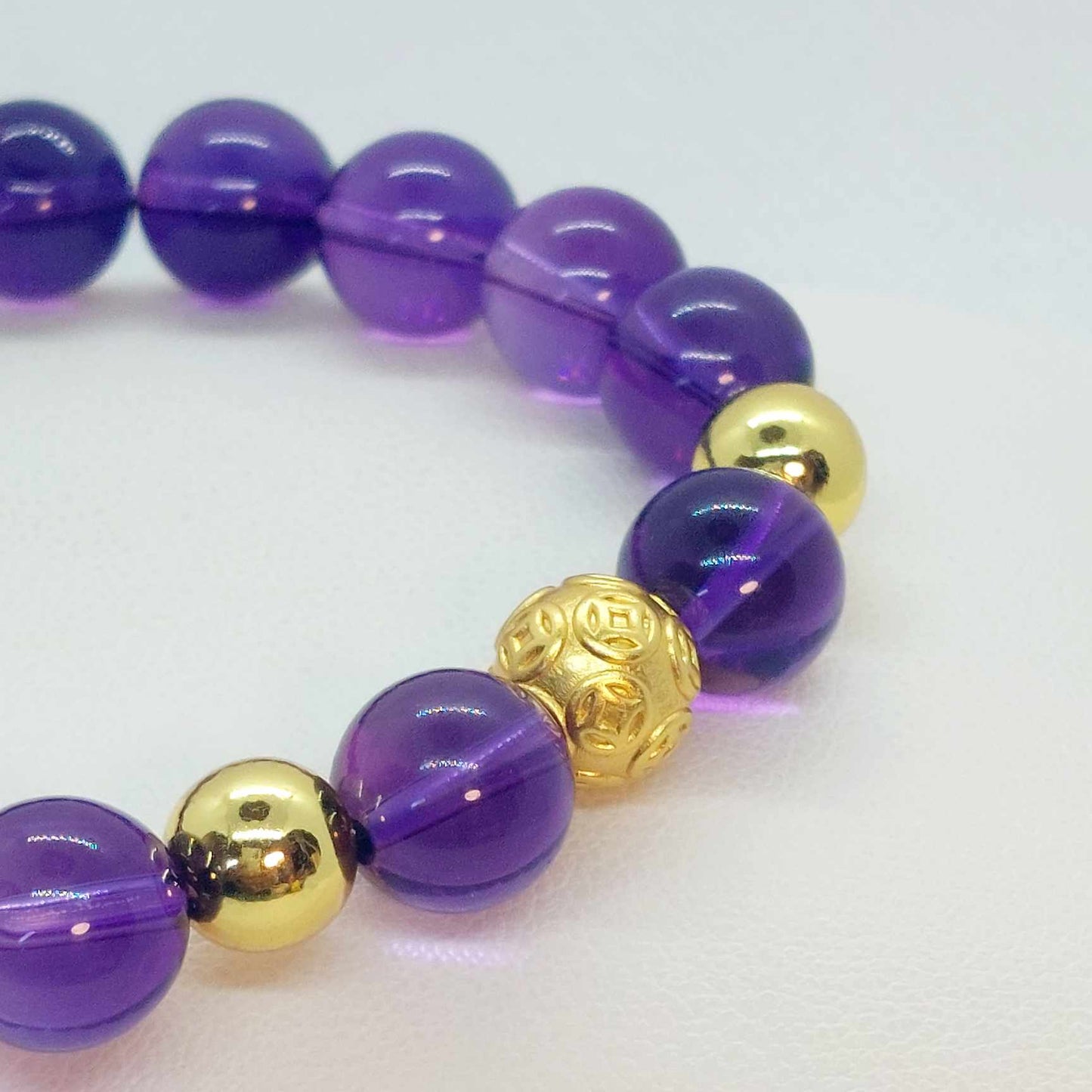Natural Amethyst Bracelet in 10mm Stones