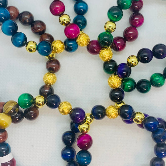 Pink Tiger Eye Bracelet in 10mm Stones