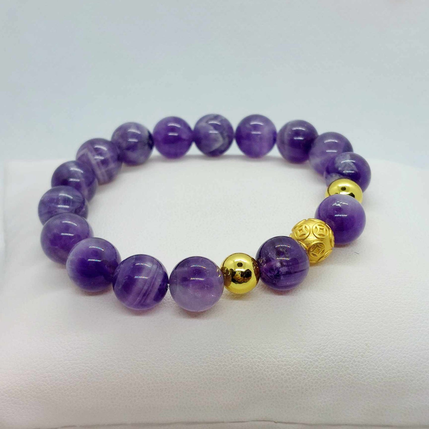 Natural Amethyst Bracelet in 10-12-14 mm Stones