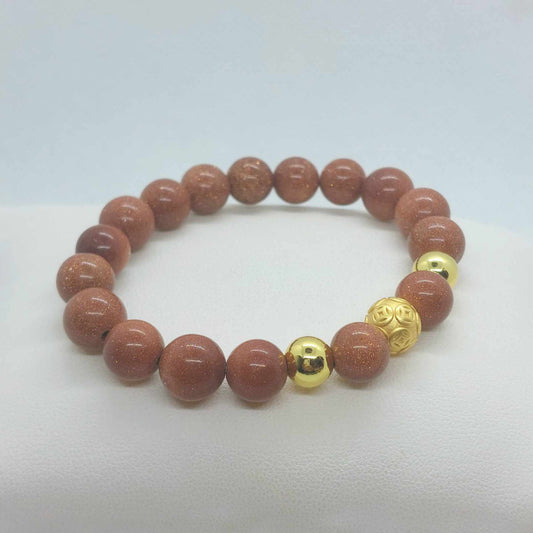 Natural Red Sandstone Bracelet in 10mm Stones