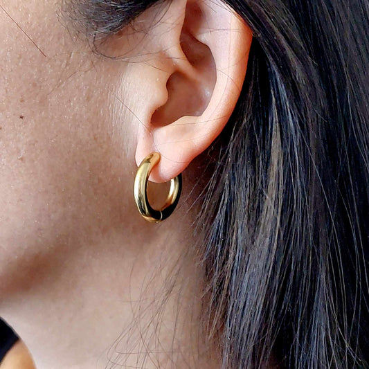 Hoop Earrings in Gold Plated Stainless Steel