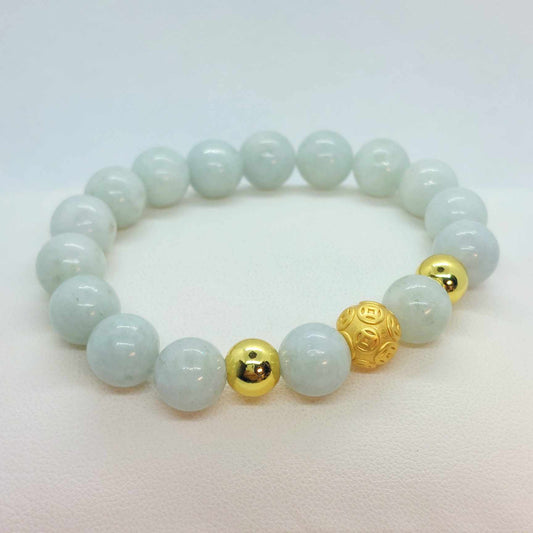 Natural Burmese Jade Bracelet with 10mm Stones