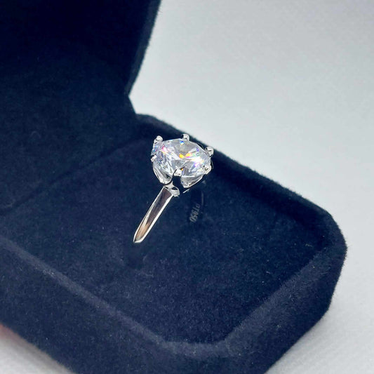 Sona Diamond 3ct Ring in Sterling Silver Lab Created