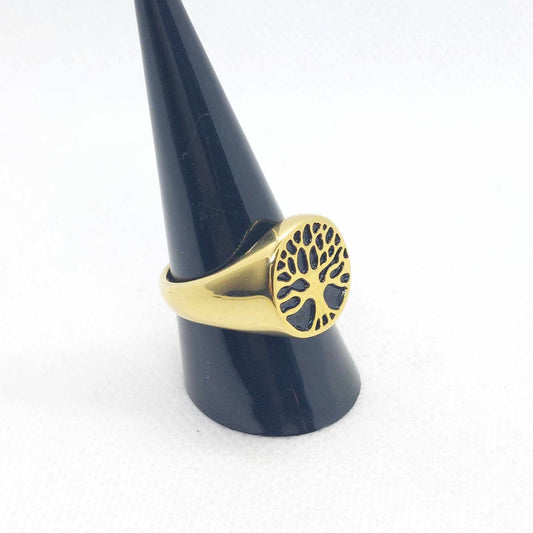 Tree of Life Ring in Gold Plated Stainless Steel