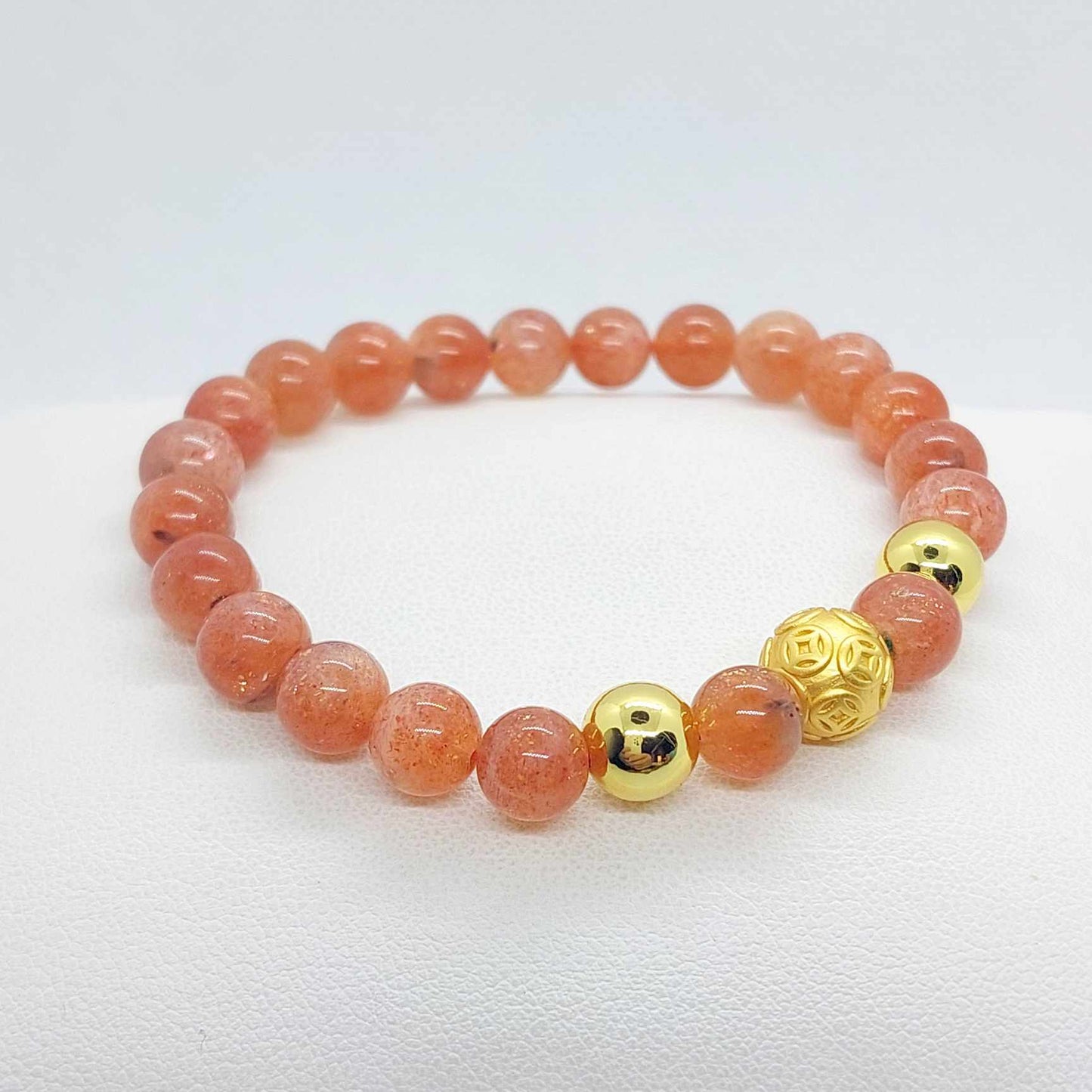 Natural Sunstone Bracelet in 8mm Stones