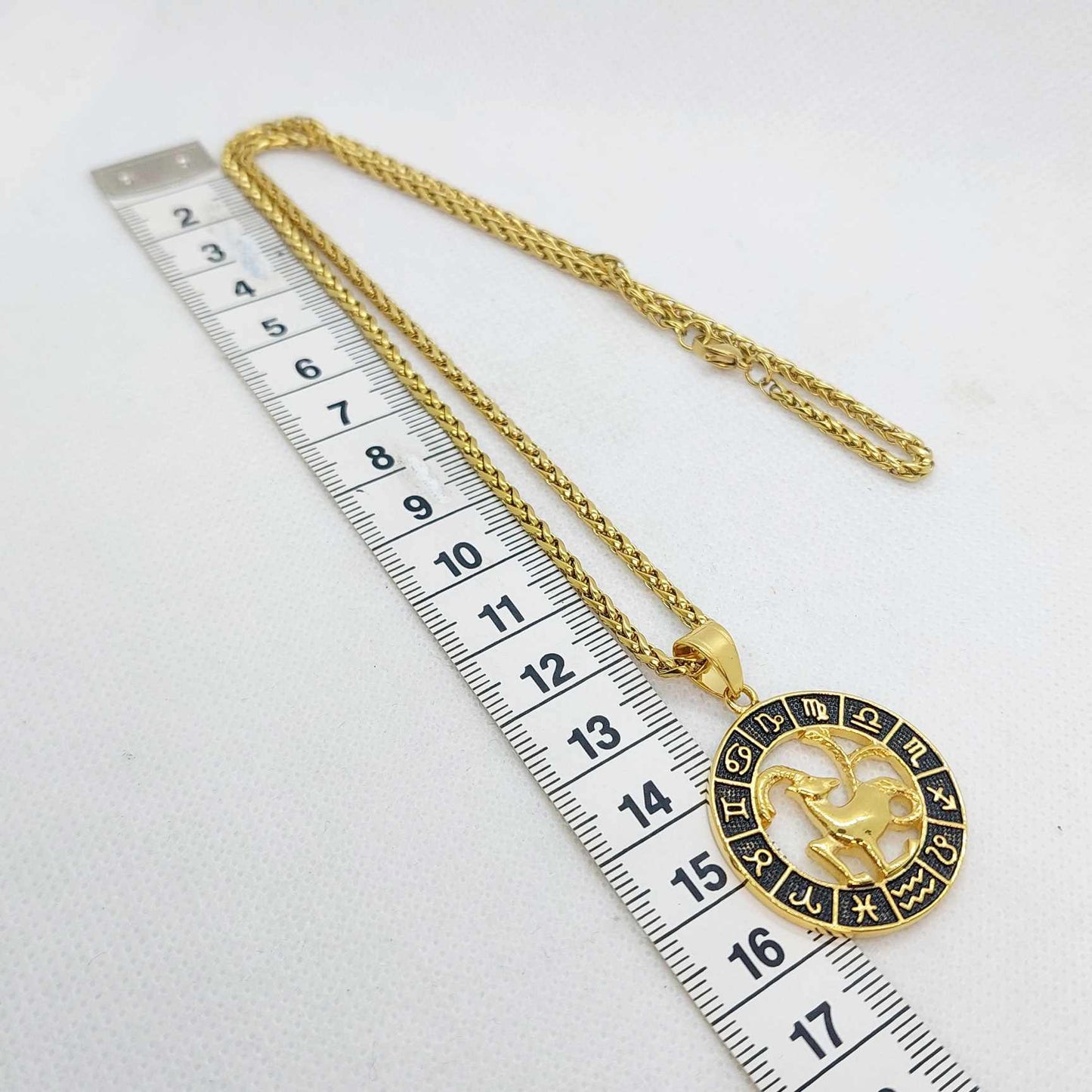 Capricorn Star Sign Pendant with Gold Plated Stainless Steel Chain Necklace