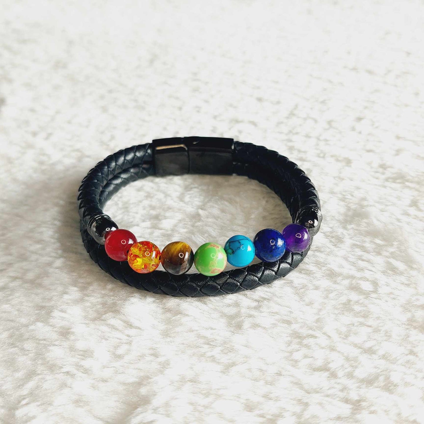 Chakra in Leather Bracelets for Men and Women