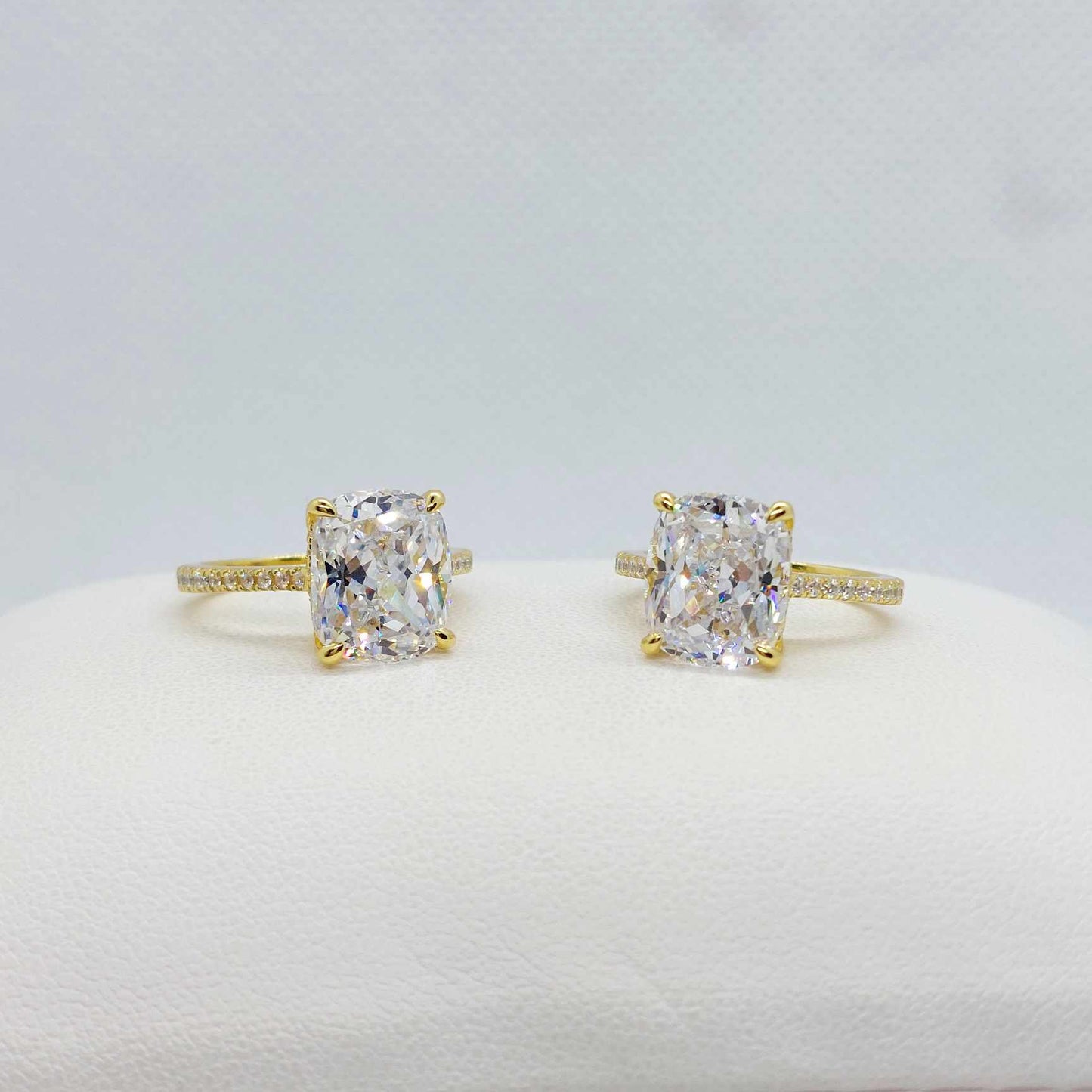 Sona Diamond 6ct Ring in Gold Plated Sterling Silver Lab Created