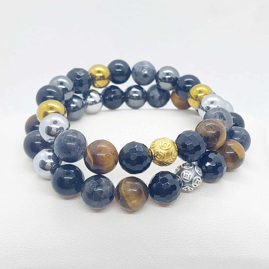 Protection Bracelet with a choice of Natural Stones like Obsidian, Onyx, Hematite, Amethyst, Labradorite & Tiger Eye