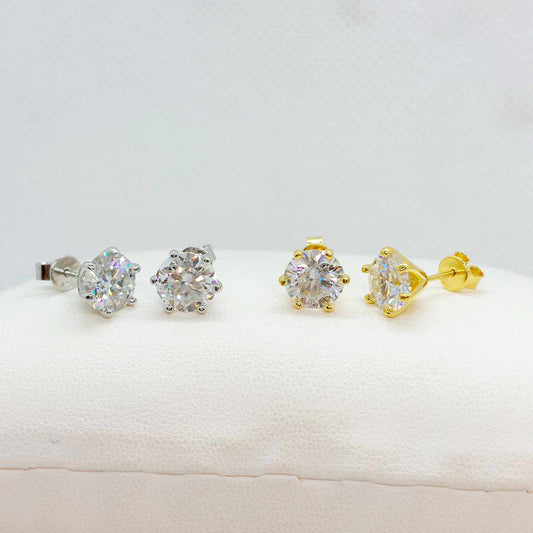 Moissanite 2ct Diamond Earrings in Sterling Silver