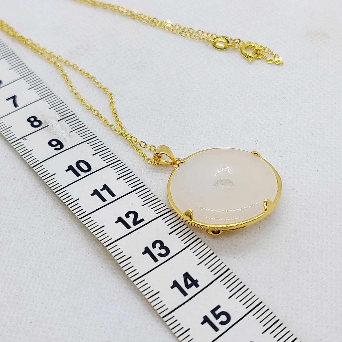 Natural White Hetian Jade with Dragon & Phoenix Pendant Necklace in Gold Plated Sterling Silver