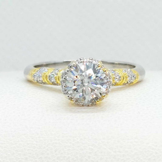 Moissanite 1ct Diamond Ring in Sterling Silver