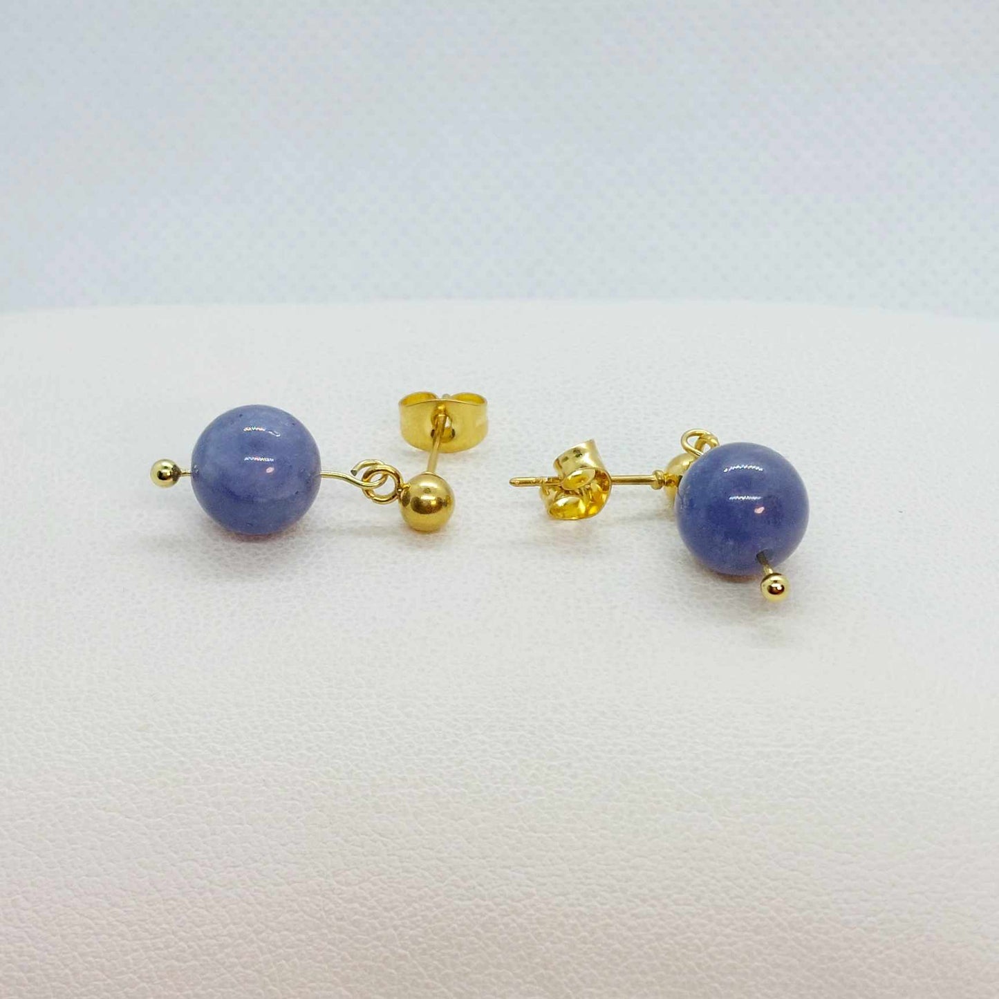Natural AAA Tanzanite Stone Set in Stainless Steel Gold Plated