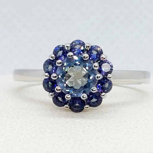 Natural Blue Mystic Quartz Ring in Sterling Silver