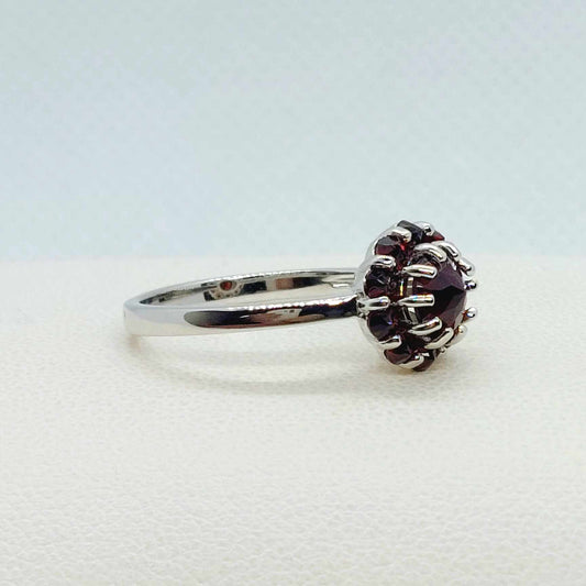 Natural Garnet Ring in Sterling Silver