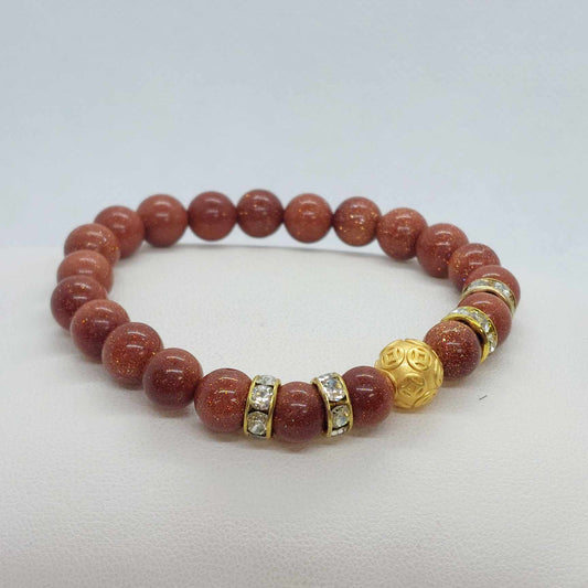 Natural Red Sandstone Bracelet in 8mm Stones