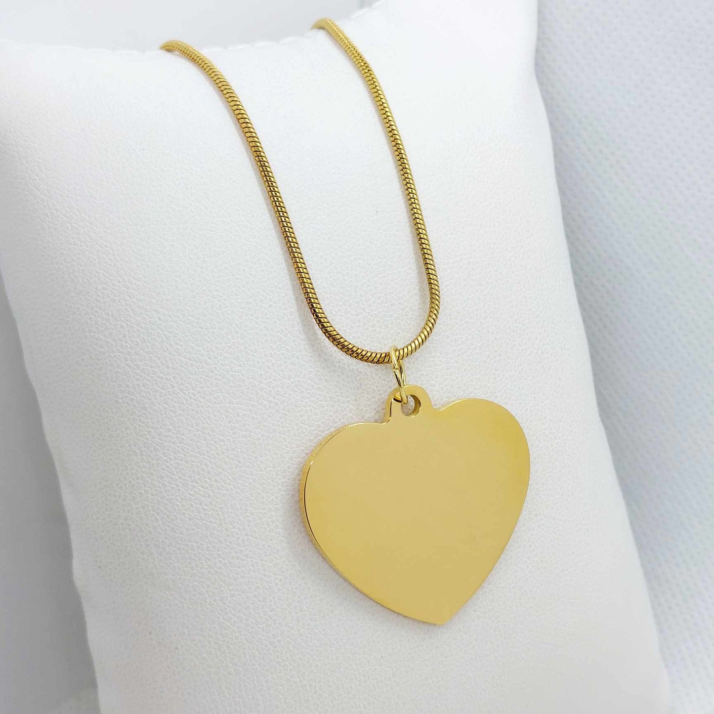 Heart Pendant In Stainless Steel with Gold Plated Chain Necklace