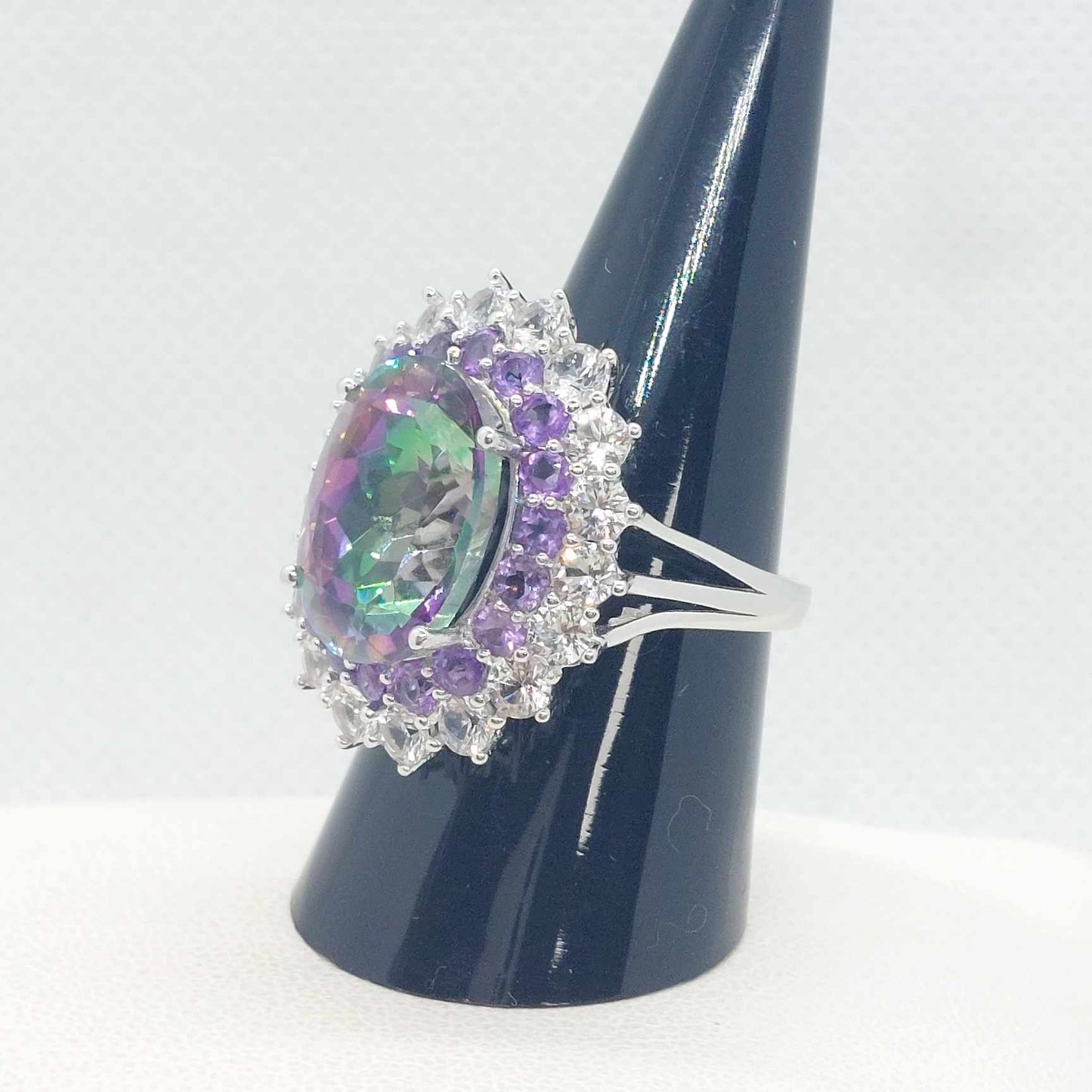 Natural 9ct Fire Topaz Ring in Sterling Silver