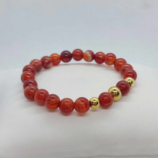 Natural Carnelian Bracelet in 8mm Stones