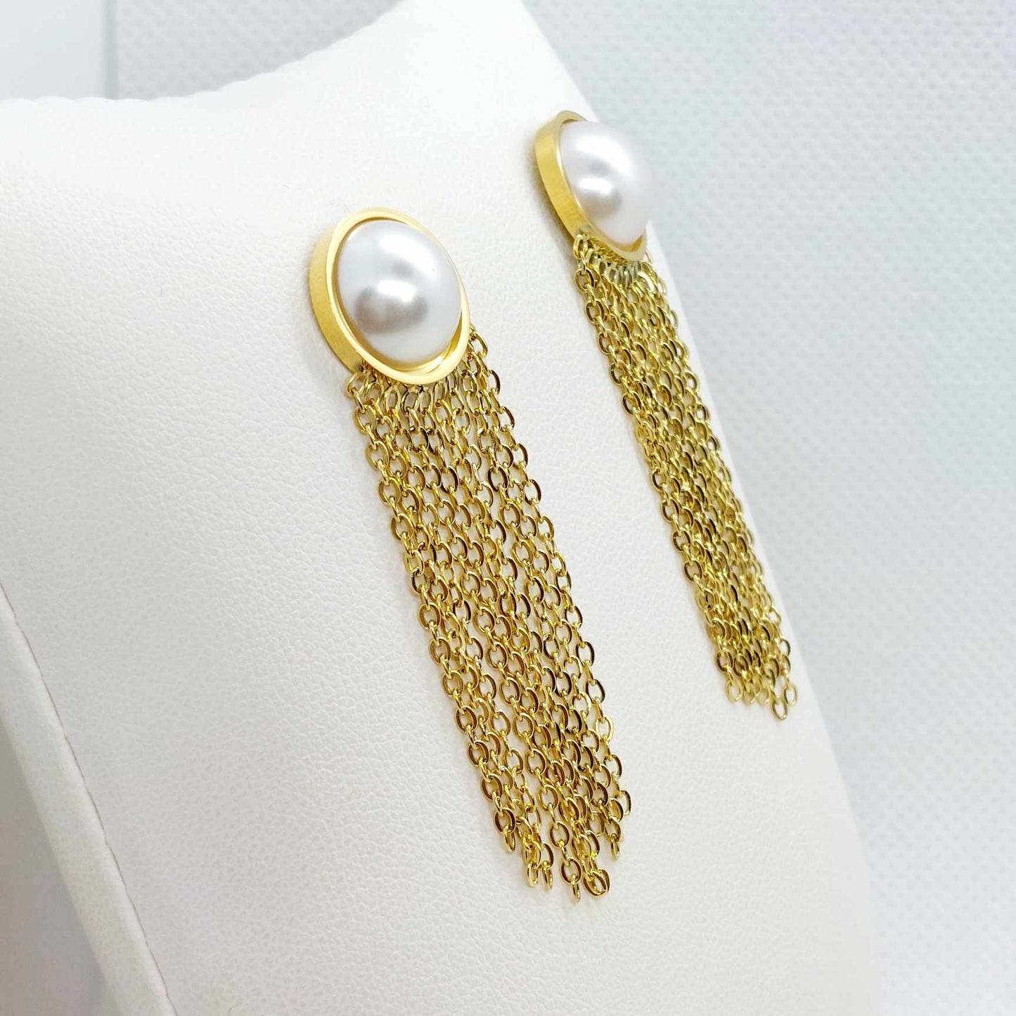 Tassel Earrings in Stainless Steel Gold Plated