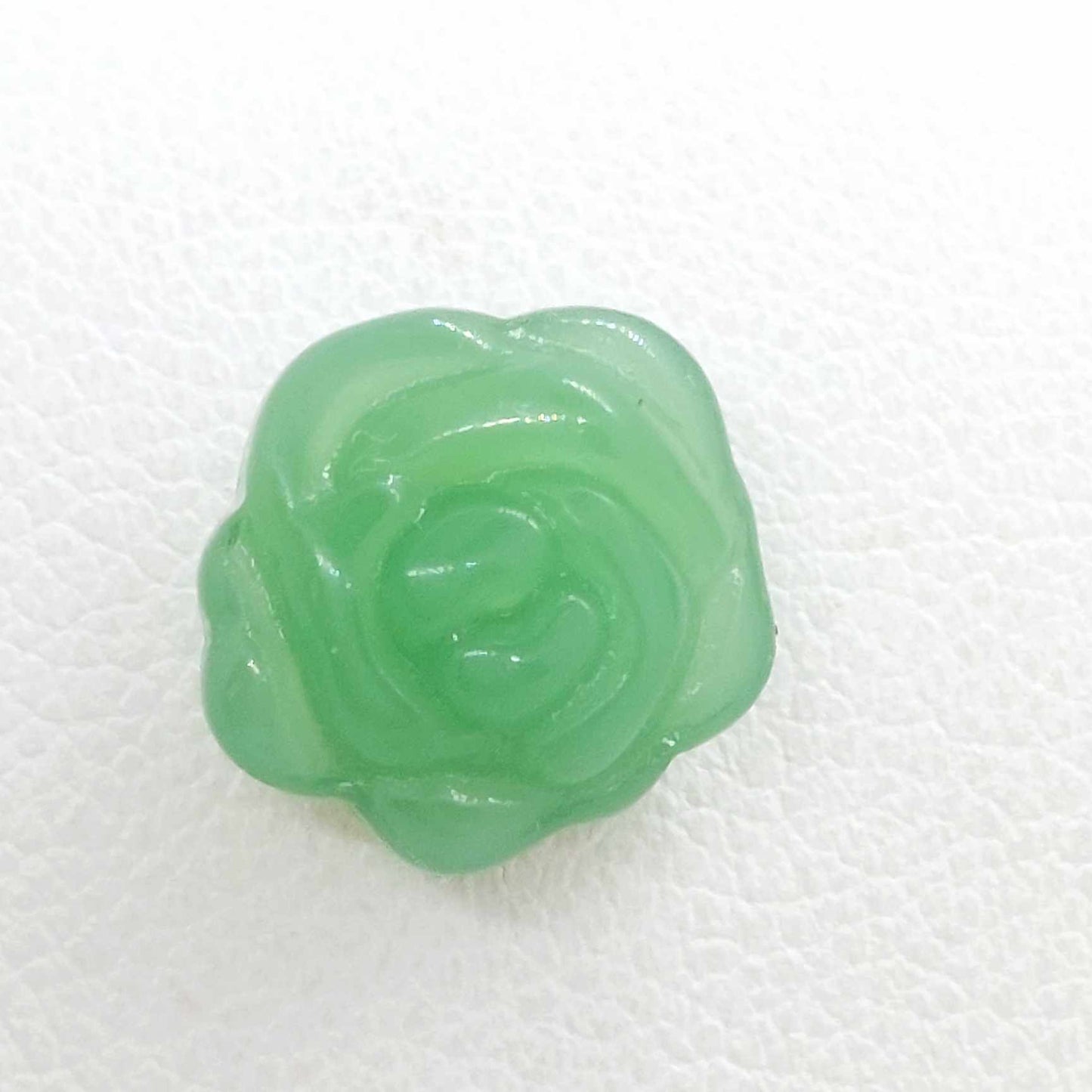 Natural Jade Rose Stud Earrings in Gold Plated Sterling Silver