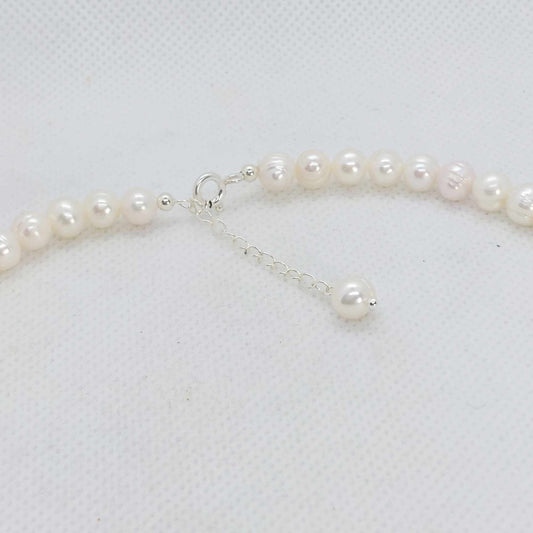 Natural Freshwater Pearl Choker Necklace with 7-8mm stones 15-16inches
