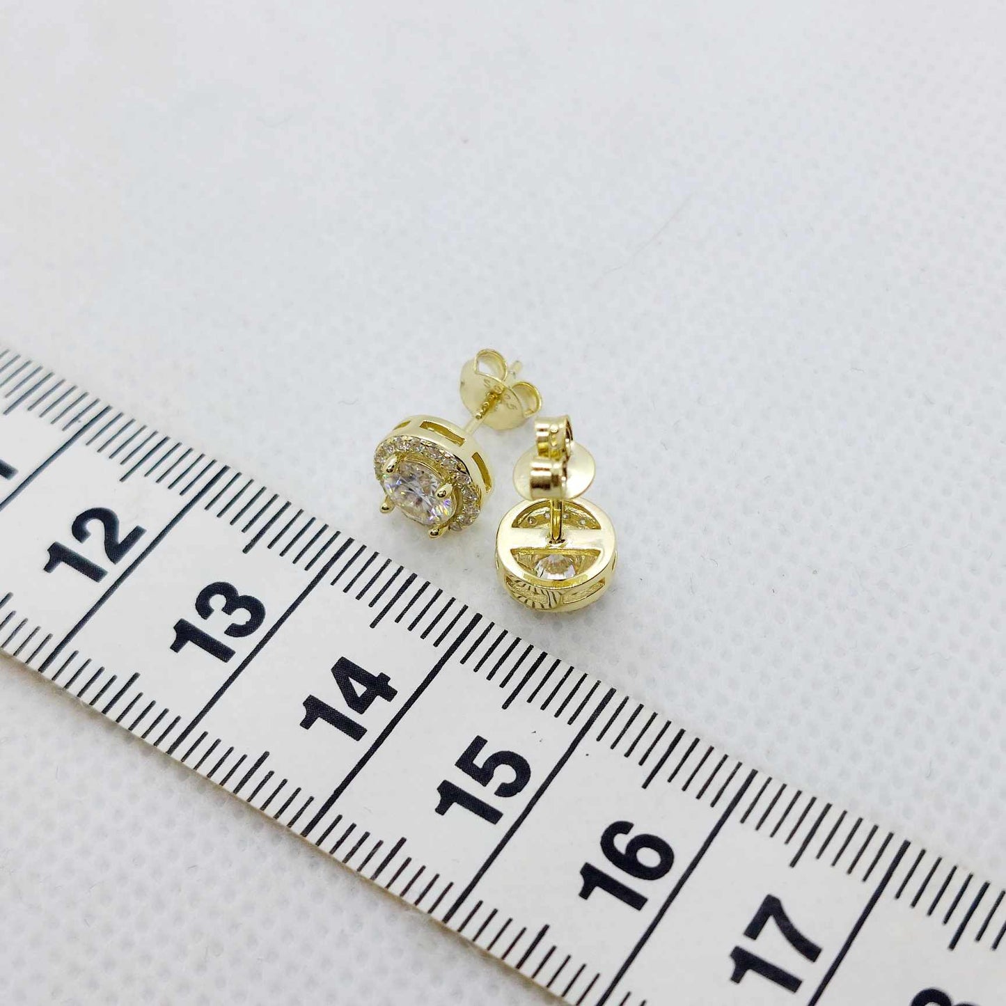 Moissanite 1ct Diamond Earrings in Sterling Silver Gold Plated