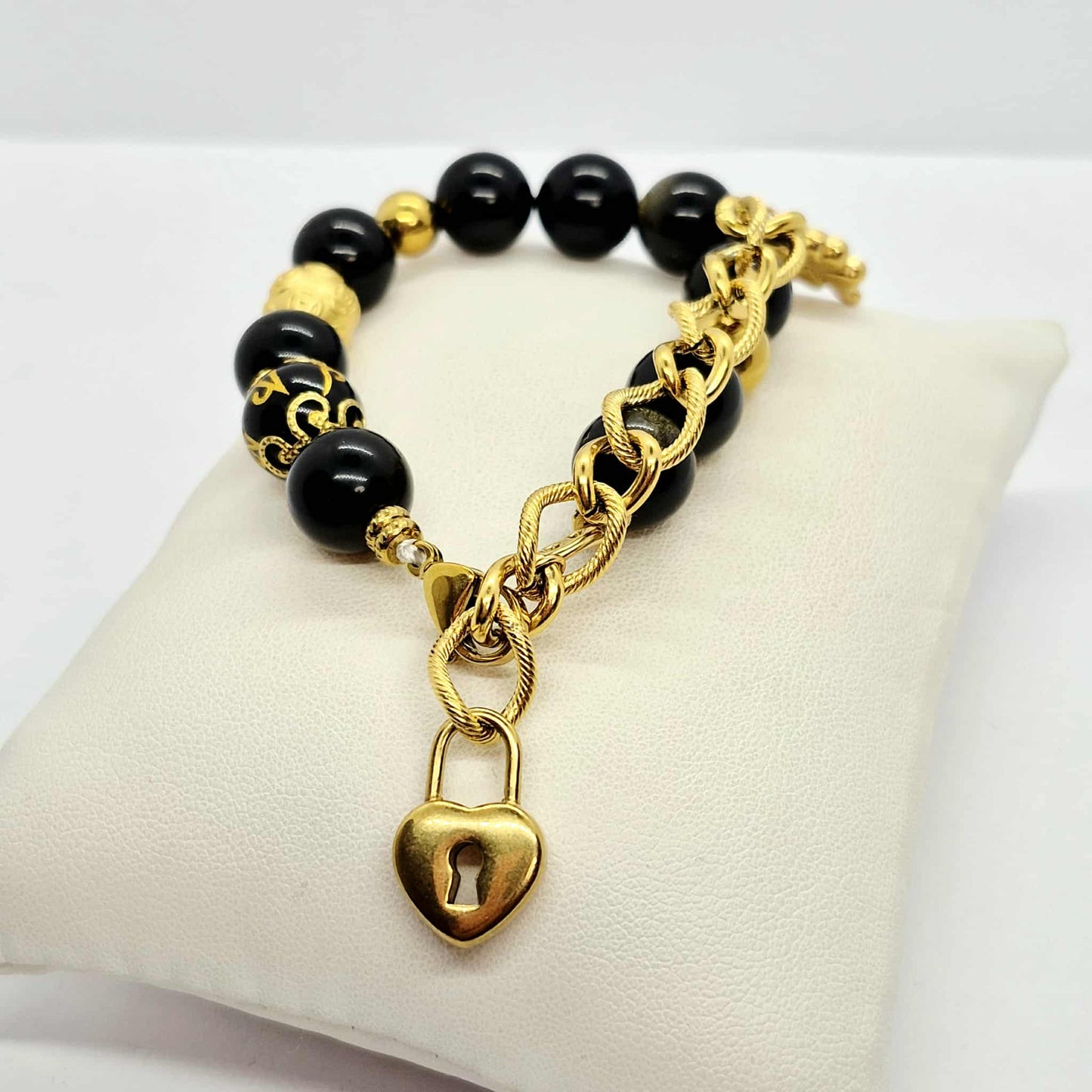 Natural Golden Obsidian Bracelet in 12mm Stones